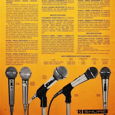Vintage 1970's Shure PE585 / SA585 dynamic cardioid microphone High Z w accessories 585SA SM58 # 2 image 2