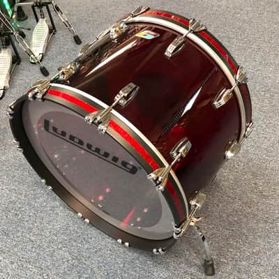 Ludwig Vistalite Fab 3 piece Shell Pack - Red , Floor Display image 5