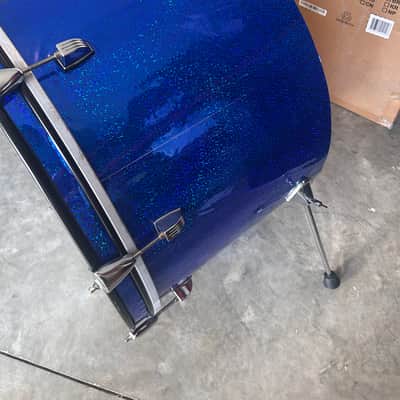 Ludwig Blue Sparkle 22”x14” Bass Drum Open 2000s image 2
