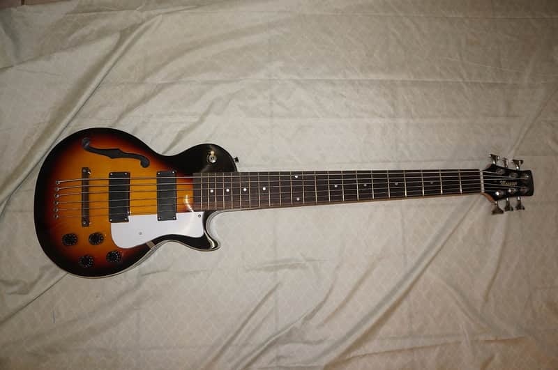 Semi Hollow body bass guitar, 6 string, Sunburst image 1