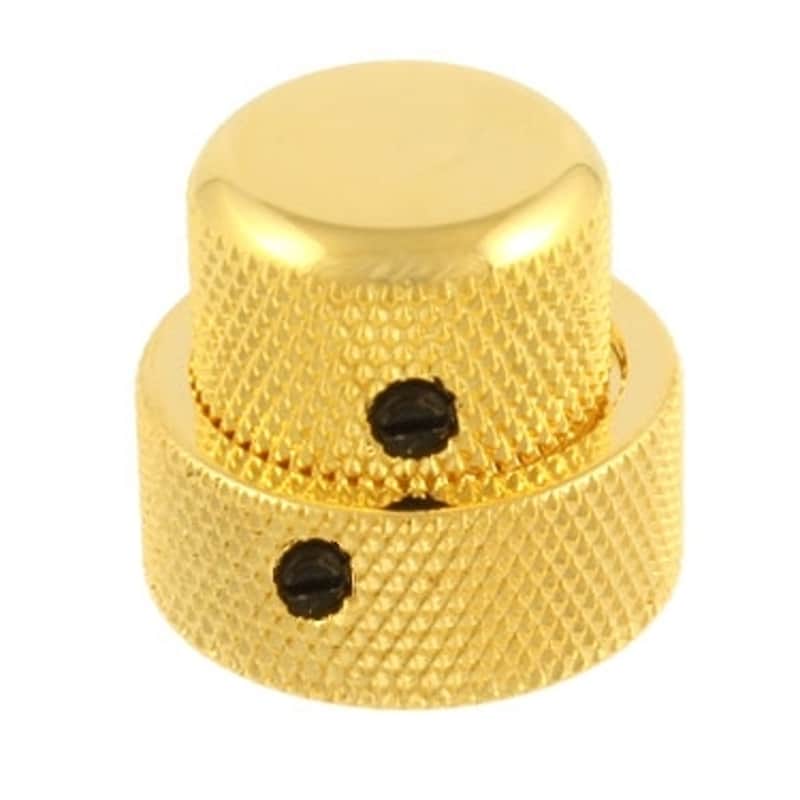 Stacked Metal Dome Knob Set for Guitar & Bass-Gold image 1