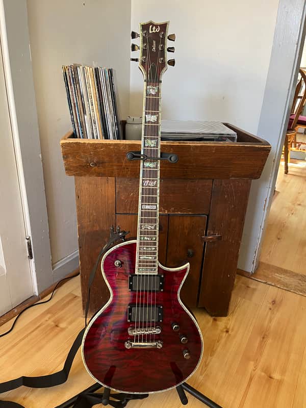 ESP LTD EC-1000 QM with Rosewood Fretboard 2005 - 2017 - See Thru Black Cherry image 1