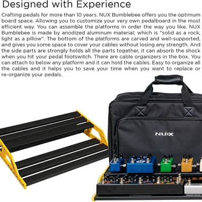 NuX EFX NPB-L (Large) Bumblebee Guitar Effects Pedalboard w/Bag, 13x18x4 Inches image 6