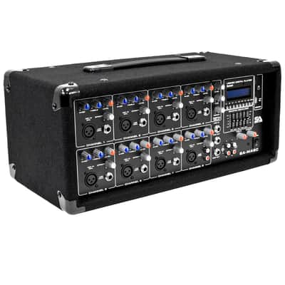 Seismic Audio - SA-MA8C - 8 Channel 400 Watt Powered PA Head Mixer with Bluetooth Remote and Effects image 3