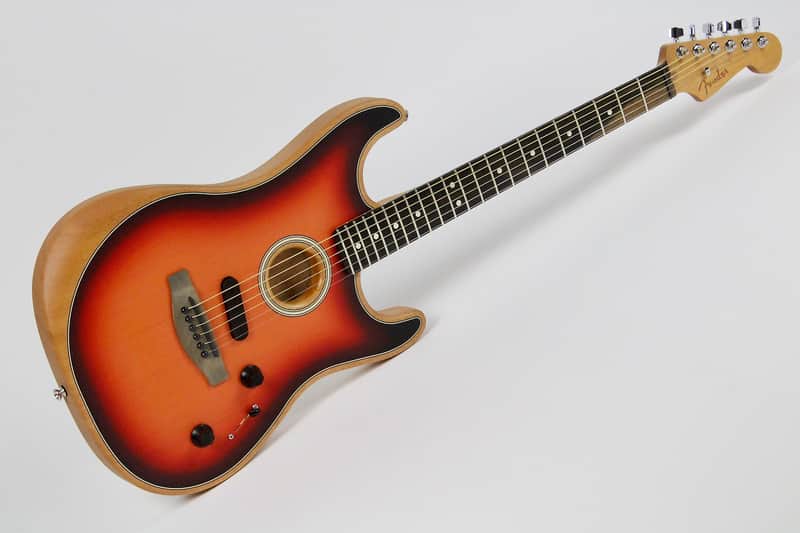 Fender American Acoustasonic Strat Ebony Fingerboard 3-Color Sunburst w/Gig Bag 2020 (0972023200)