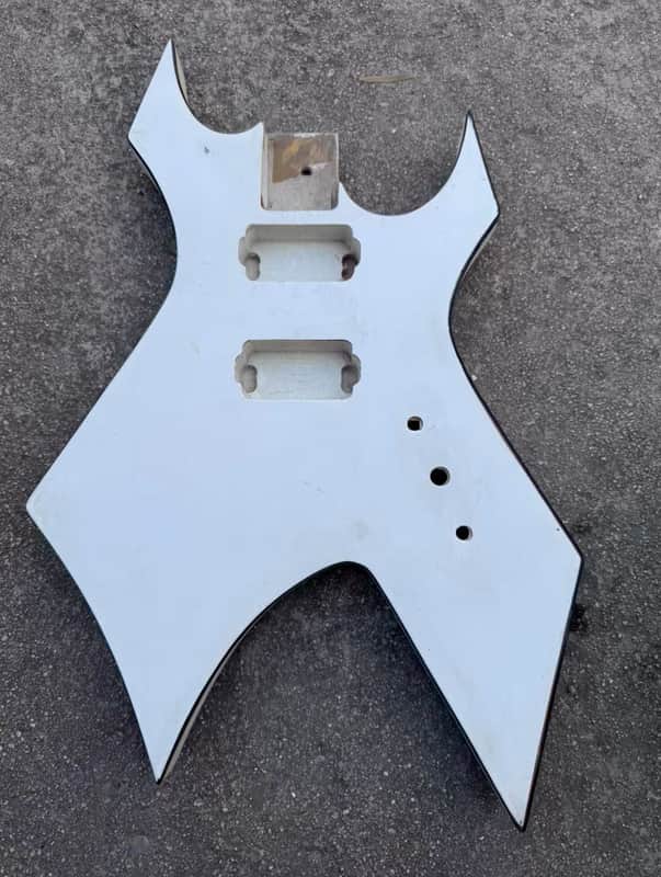 White HH Basswood Warlock Style Guitar Body image 1