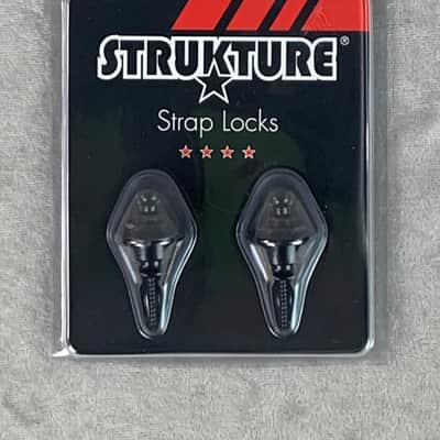 STRUKTURE PRO GUITAR STRAP LOCKS / BUTTONS SET OF 2 BLACK image 1