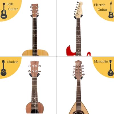2 Pack Guitar Wall Hangers | Black Walnut Wood U Shape Guitar Holder Mount for Acoustic Electric Bass and Banjo image 7