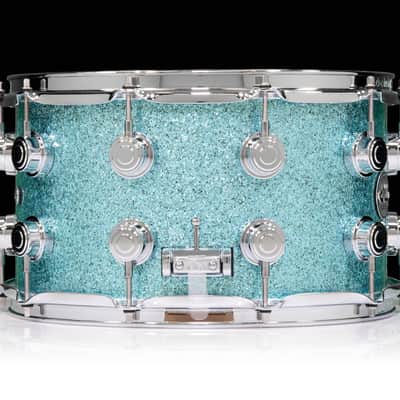 DW Collector’s Series SSC Maple 14x8 Snare Drum - Aqua Glass / Chrome image 6