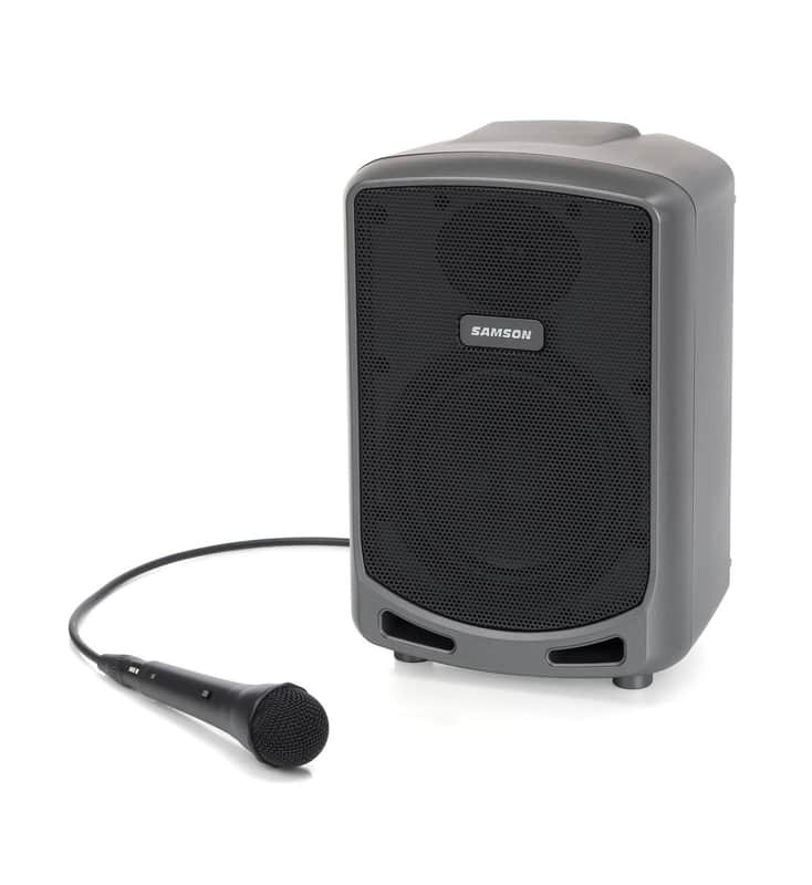 Samson Express + Rechargeable Portable PA. 75 watts 2-way 6" woofer Bluetooth 3-ch mixer with Samson Wired Mic (rechargeable battery) image 1