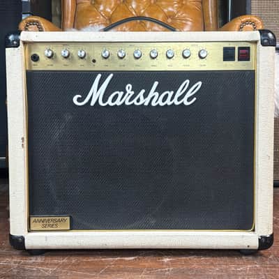 1982 Marshall 4210 Anniversary Series Vintage White 50 Watt 1x12 2 Channel Made In England Tube Guitar Combo Amplifier W/ Footswitch! image 1