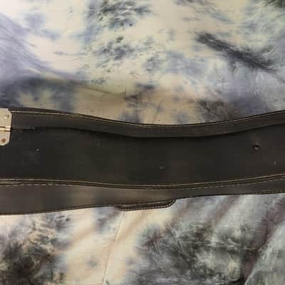 Vintage RARE 1969 Harmony Batwing Mandolin Case Black Red Plush Interior image 5