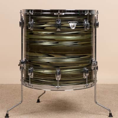 Vintage Ludwig 16x16 Avocado Strata Floor Tom image 8