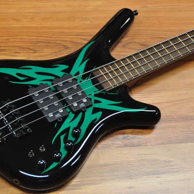 Warwick Corvette $$ Special Edition Tribal Black and Green image 1
