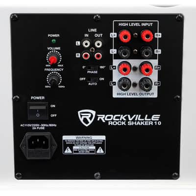 Rockville Rock Shaker 10" Inch White 400w Powered Home Theater Subwoofer Sub image 10