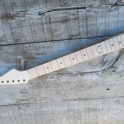 21 fret classic ST Guitar Neck Replacement, Steel Frets, bone nut image 5