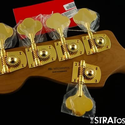 Fender MonoNeon Jazz J BASS V 5 String NECK + 5 GOLD TUNERS Roasted Maple image 6