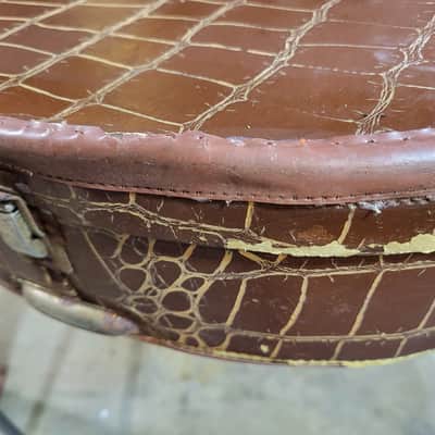 Vintage RARE 1955 Gibson ES 335 ES 175 Soft Shell Electric Guitar Case Alligator Print image 11