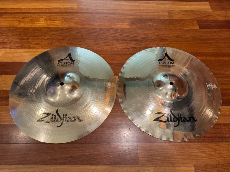 Zildjian 14" A Custom Mastersound Hi-Hat Cymbals (Pair) 1999 - Present - Brilliant image 1