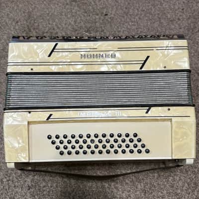 *Taking Offers* Hohner Imperial III Piano Accordion 26-Key 1930-1939 - Ivory/White image 8