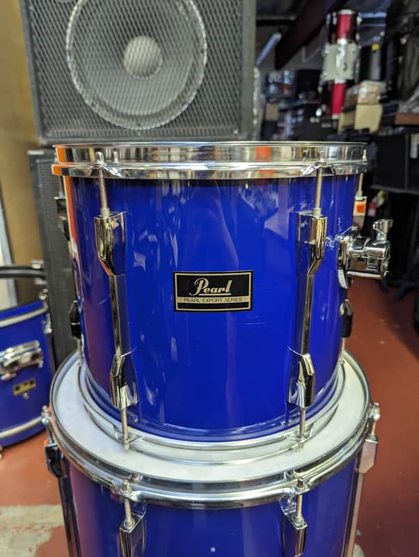 1990s Pearl Export Taiwan 11 X 13" Pacific Blue Wrap Tom - Looks & Sounds Really Good! image 1