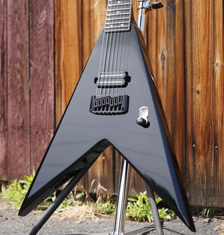 ESP LTD SIGNATURE SERIES JS-7 Baritone Black 7-String Electric Guitar w/ Case image 1