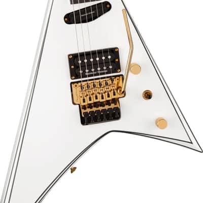 Jackson Concept Series Rhoads RR24 HS EB - White with Black Pinstripes - b-stock image 6