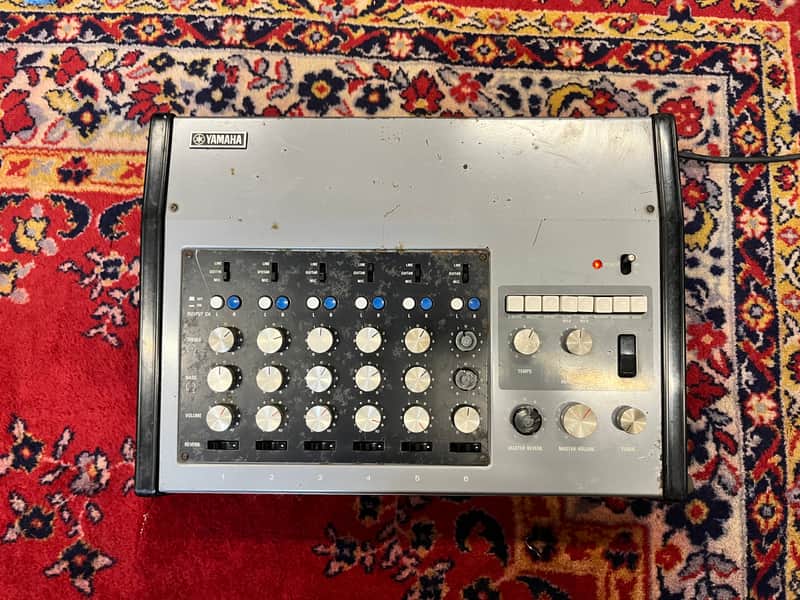 Yamaha EM 90 6 channel Powered/Line mixer with spring reverb and drum machine 1970s image 1