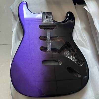 Alder Wood Purple Black Guitar Strat Style Body image 1