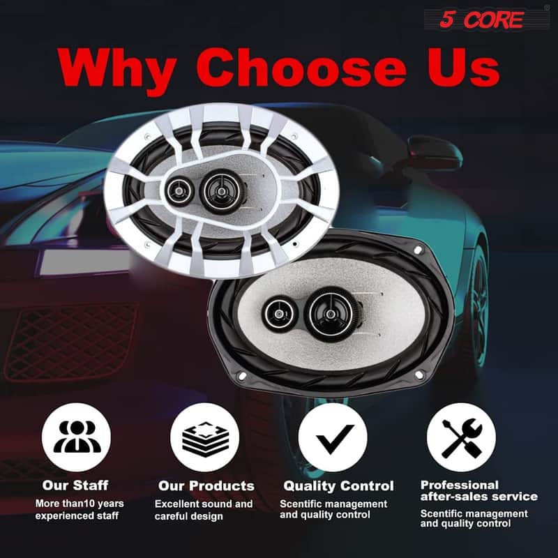 5 Core 6X9 Inch 4 Pieces Car Audio Coaxial Speaker 3 Way 1600 Watts PMPO Full Range Speakers Bild 1