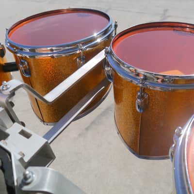 Slingerland Vintage Marching Cutaway Quad Tenors Sparkling Orange Pearl - CAN SHIP! image 10