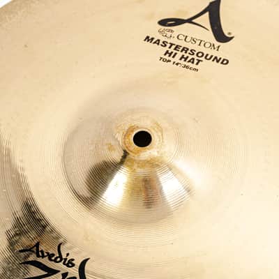 Zildjian 14" A Custom Mastersound Hi-Hats - 1100g Top / 1300g Bottom - Used image 2
