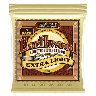 Ernie Ball 3006 Earthwood Extra Light 8020 3 Pk 10 50 image 2