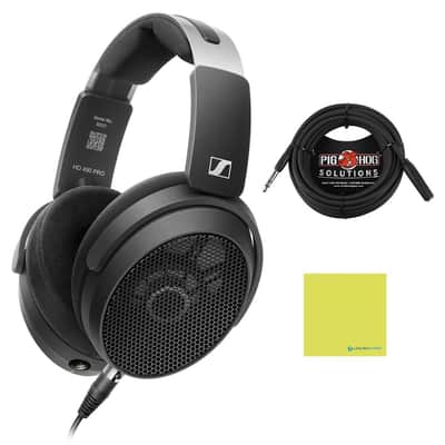 Sennheiser HD 490 PRO Open-Back Professional Headphones Bundle with 25ft Pig Hog Headphone Extension Cable & Polishing Cloth – Studio Monitoring, Mixing, and Critical Listening image 1