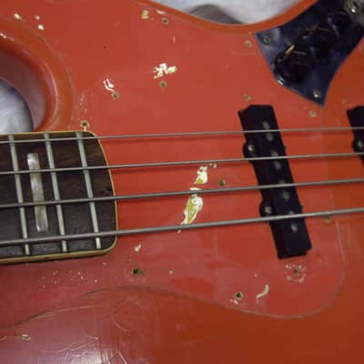 Fender Jazz Bass 1966 - Fiesta Red Matching Headstock image 10