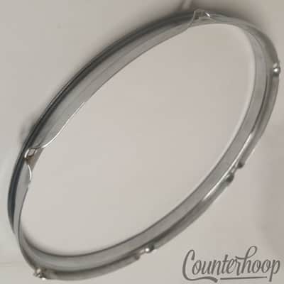*Rogers 12" Tom Drum Rim/Hoop Triple-Flange Chrome 6-Lug Hole Powertone 60s USA* image 3