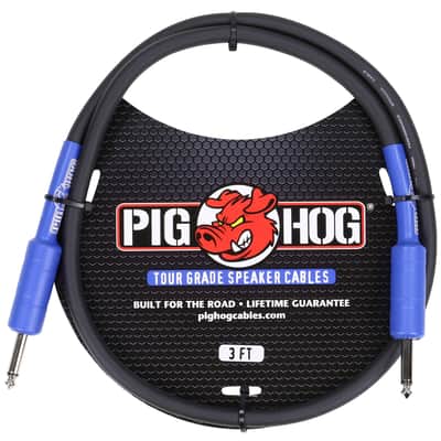 Pig Hog PHSC3 High Performance 14 Gauge 9.2mm 1/4" Speaker Cable, 3 Feet