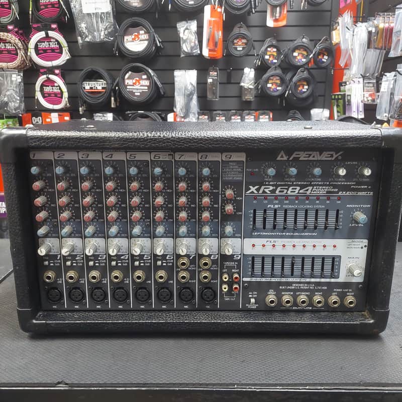 2000's Peavey XR684 Stereo Powered Mixer 2x200 Watts w/ Power Cable SN# 11077196 "Made In USA" image 1