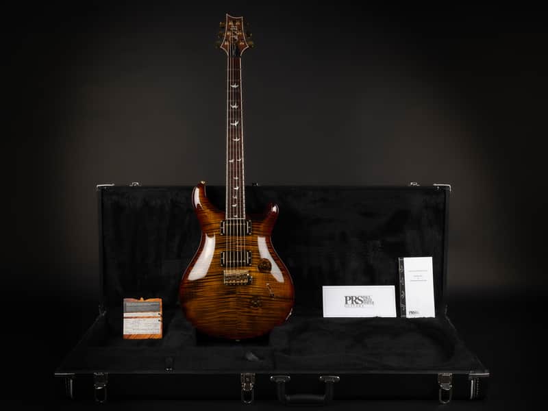 2015 PRS 30th Anniversary Wood Library Custom 24 Flame 10-Top - Black Gold | USA Core Solid Rosewood Neck Gold Hardware Kloppmann HB57 Pickups | CoA OHSC image 1