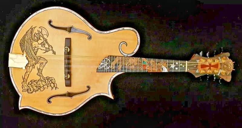 Blueberry Handmade Mandolin F-Style Devil Motif image 1