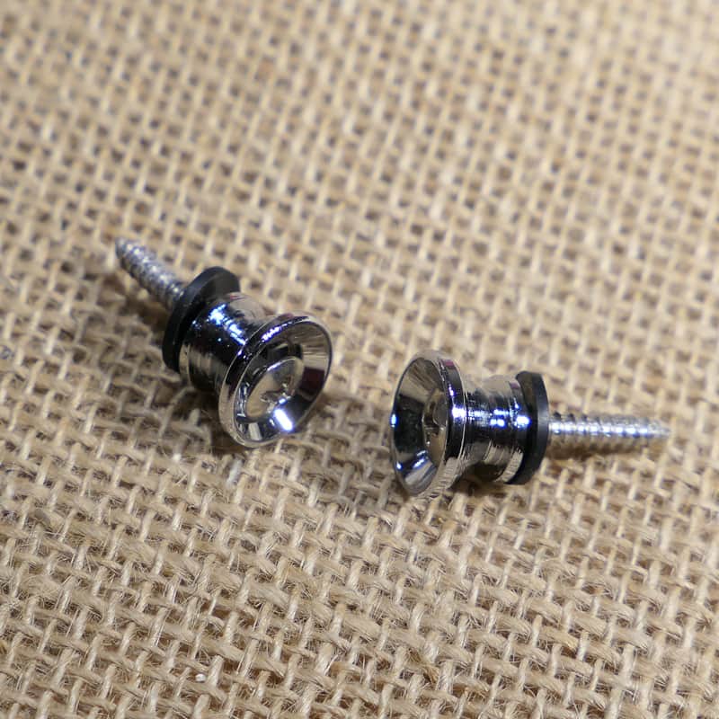 Strap Buttons Chrome, Genuine 2022 Squier Bullet Special Stratocaster Same Day Shipping #DK07 image 1