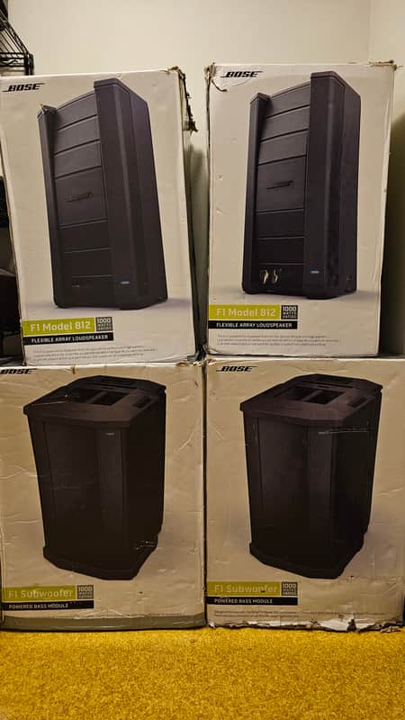 (PAIR) Bose F1 Model 812 2-Way Speaker with F1 Subwoofer 2010s - Black image 1