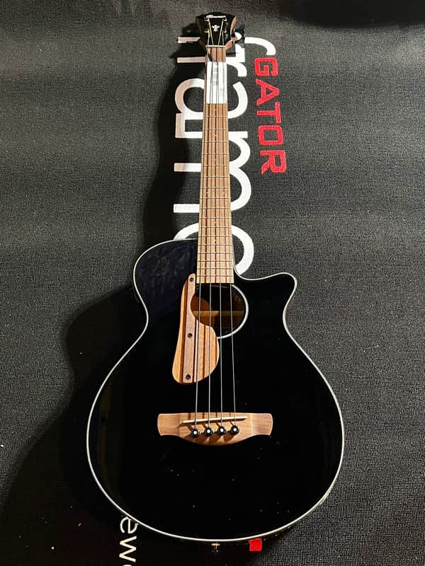 Mint Ibanez AEGB24E Acoustic-Electric Bass Guitar - Black High Gloss image 1