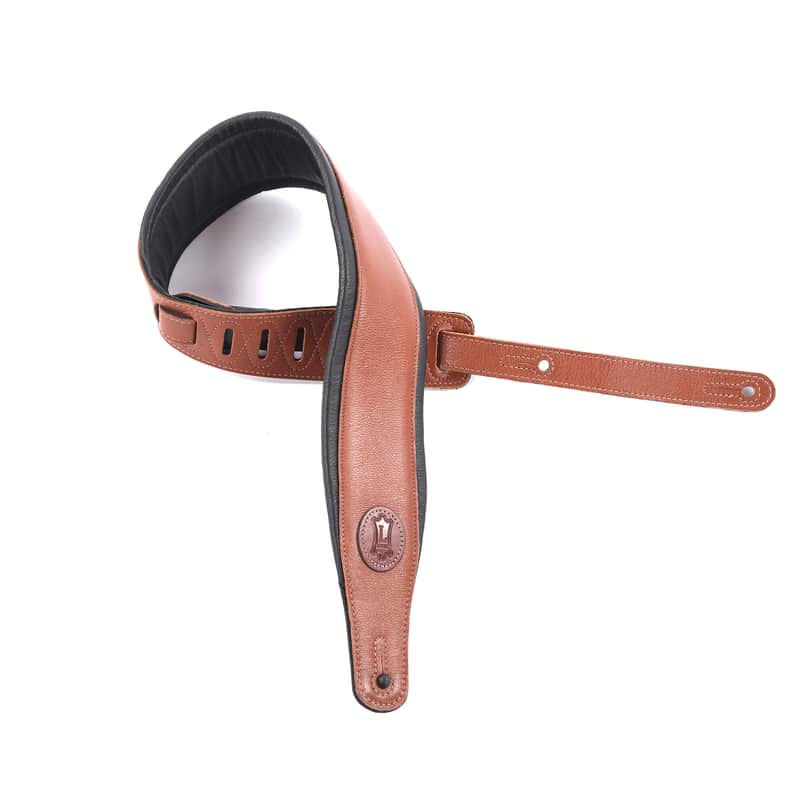 Levy's Signature Legacy Series 3" Wide Garment Leather Guitar Strap Tan image 1