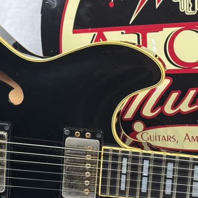 Yamaha Super Axe SA-2100 SA2100 Semi-Hollowbody Guitar with Epiphone Case - MIJ Made In Japan - Black image 3