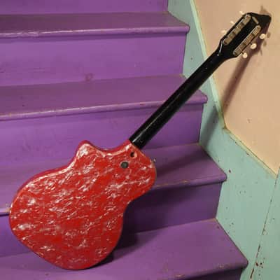 1962 Supro Belmont (National/Valco) Pink Pearloid Electric Guitar (VIDEO! Fresh Refret+Work, Ready) image 12