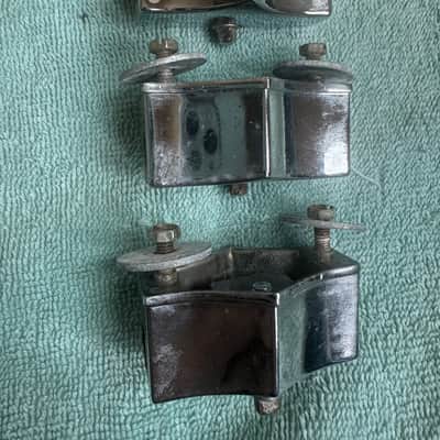 Fibes Lot of 3 Floor Tom Drum Leg Mount Bracket - 7/16” 70s - Chrome image 8