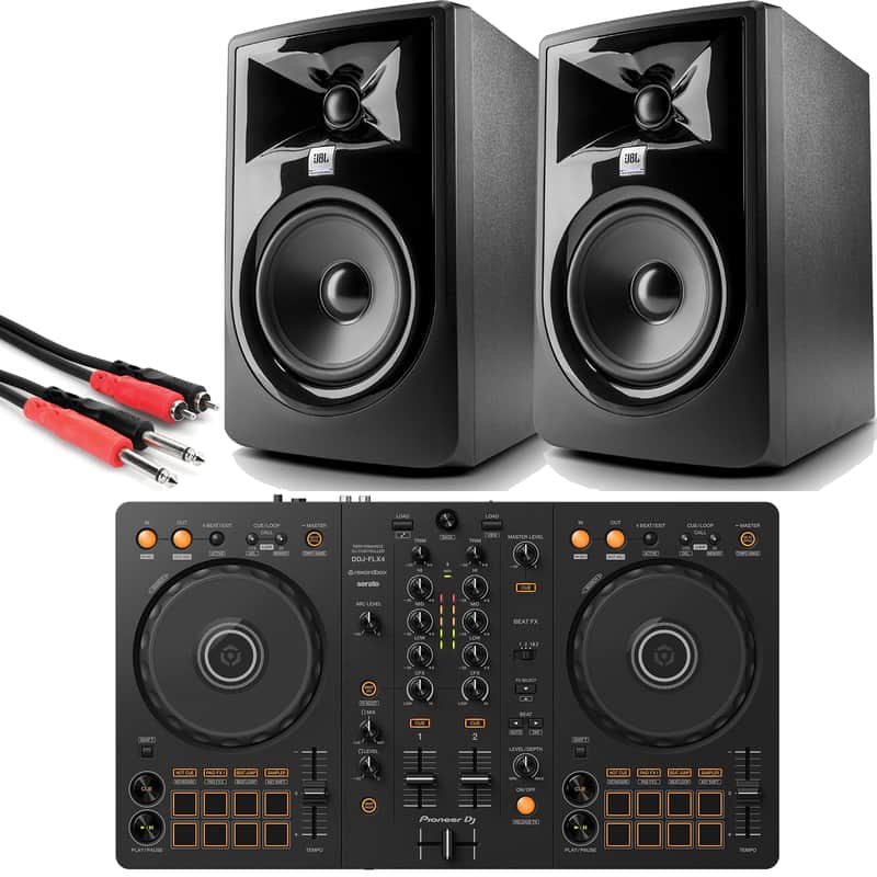 Pioneer DDJ-FLX4 DJ Controller w/ JBL 305P Monitors & Stereo | Reverb