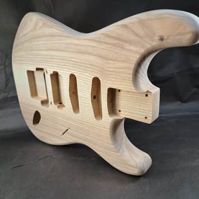 Unfinished Ash HSS guitar body - for Fender Strat Stratocaster neck Floyd Rose J2477 image 7