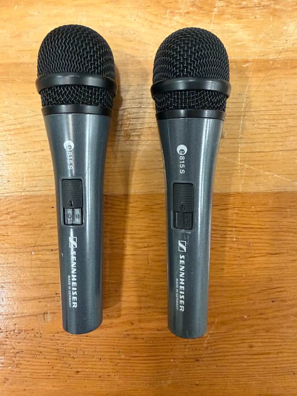 Pair of Sennheiser e815S Vocal Mics — Made in Germany — w/ 3 XLR Cables & Pouch image 1